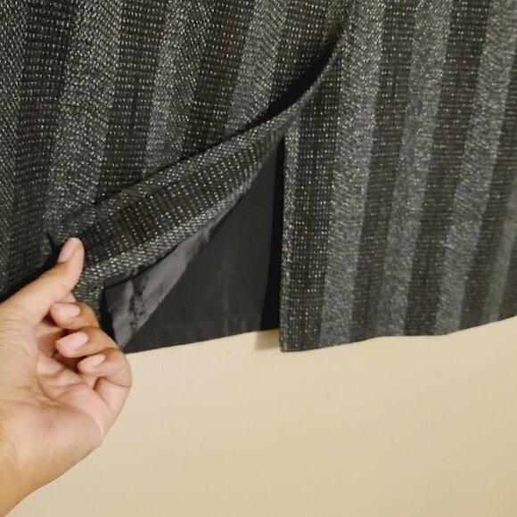 Unbranded | Vintage Striped Wool Blend Midi Length Pencil Skirt (Size 14) - Picture 10 of 11